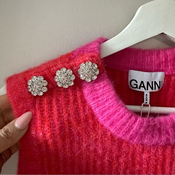 GANNI Embellished Wool-blend Vest - Picture 5 of 11